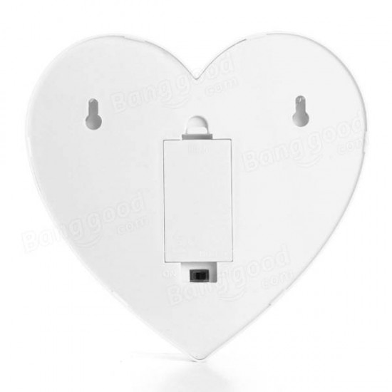 Cute 11 LED Marquee Heart Night Light Battery Lamp Baby Kids Bedroom Home Decor