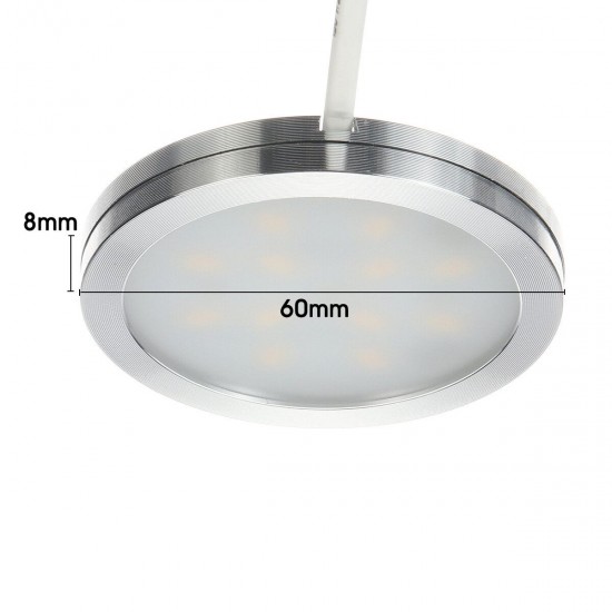 DC12V 2.5W 6-In-1 LED Recessed Cabinet Light Ceiling Panel Down Slim Kitchen Lamp + EU Plug with Switch