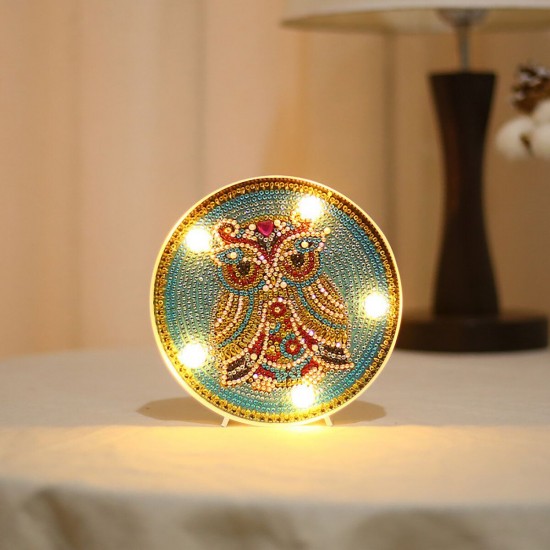 DIY LED Diamond Painting Mandala Elephant Owl Night Light Art Home Decor Gift DIY LED Diamond Painting Mandala Elephant Owl Night Light Art Home Decor Gift