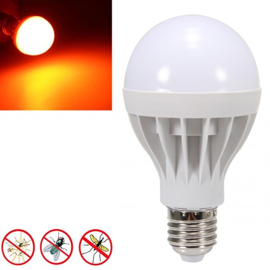 E27 9W Orange 530-590NM Bug Mosquito Repelling LED Lamp Bulb AC220V