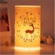 E27 Hand Carved Warm Desk Light Parchment LED Table Lamp for Home Decor