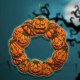 Halloween Spooky Wreath LED Lantern LED Pumpkin Light Door Hanger Home Decor Halloween Spooky Wreath LED Lantern LED Pumpkin Light Door Hanger Home Decor