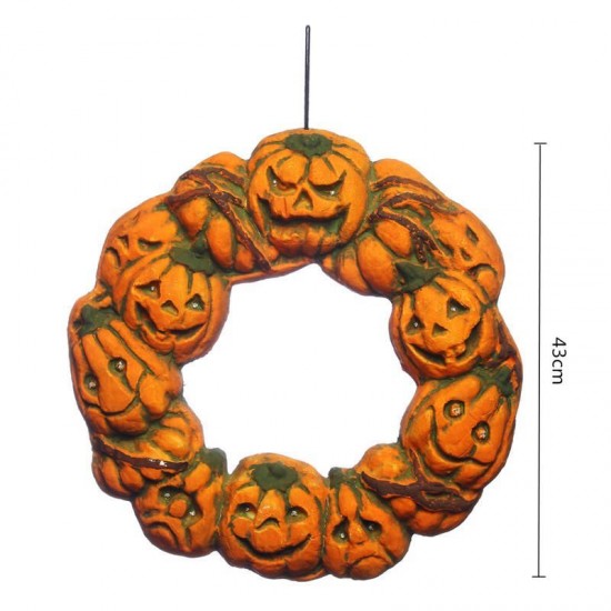 Halloween Spooky Wreath LED Lantern LED Pumpkin Light Door Hanger Home Decor Halloween Spooky Wreath LED Lantern LED Pumpkin Light Door Hanger Home Decor