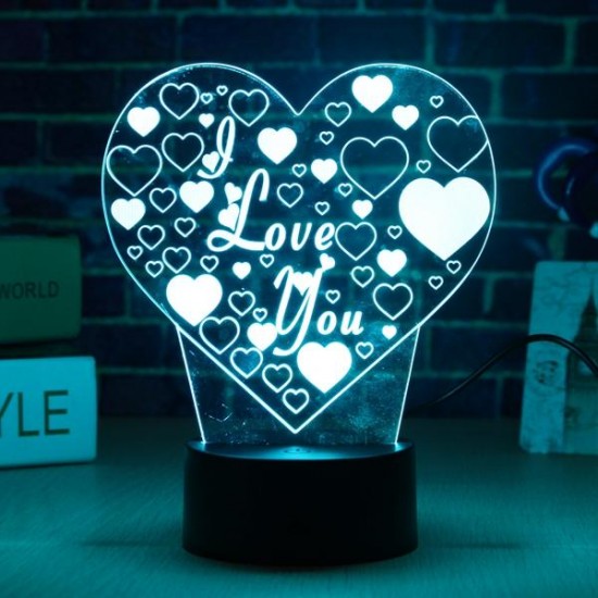 LED 3D Colorful I Love You Night Light Remote Control Touch Sensor Desktop Lamp LED 3D Colorful I Love You Night Light Remote Control Touch Sensor Desktop Lamp