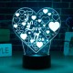 LED 3D Colorful I Love You Night Light Remote Control Touch Sensor Desktop Lamp