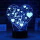 LED 3D Colorful I Love You Night Light Remote Control Touch Sensor Desktop Lamp