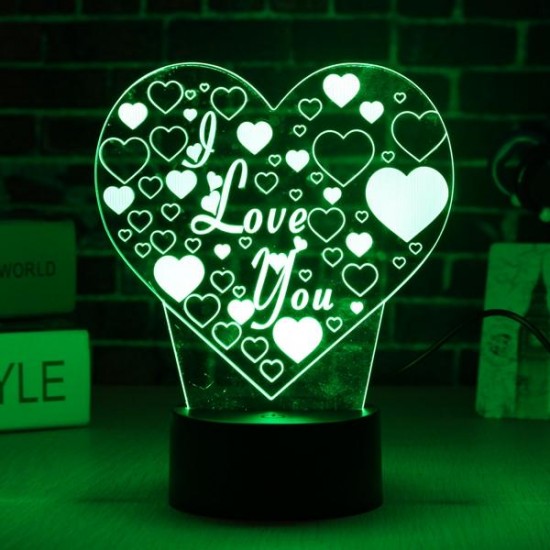 LED 3D Colorful I Love You Night Light Remote Control Touch Sensor Desktop Lamp LED 3D Colorful I Love You Night Light Remote Control Touch Sensor Desktop Lamp