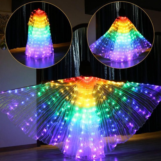 LED Isis Wings Night Light Glow Up Lamp Costume Belly Dance Egyptian Club Show With Stick