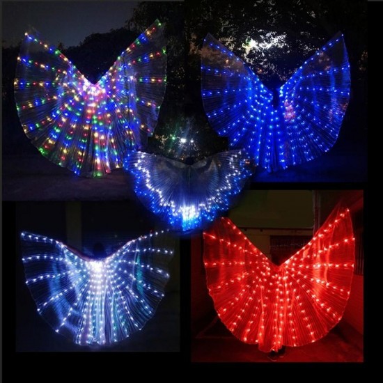 LED Isis Wings Night Light Glow Up Lamp Costume Belly Dance Egyptian Club Show With Stick