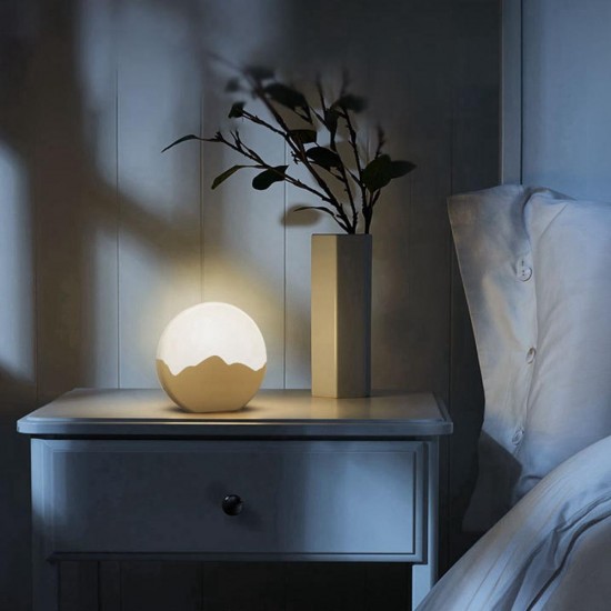 LED Moon Night Light USB Rechargeable Tap Control Dimming Table Bedside Lamp DC5V