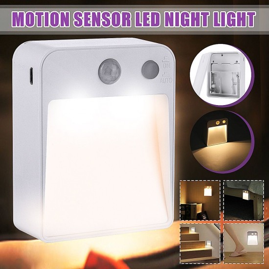 LED Motion Sensor Night Light Automatic Turn On / Off Human Movement Sense Lamp