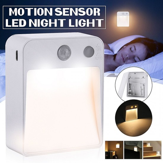 LED Motion Sensor Night Light Automatic Turn On / Off Human Movement Sense Lamp