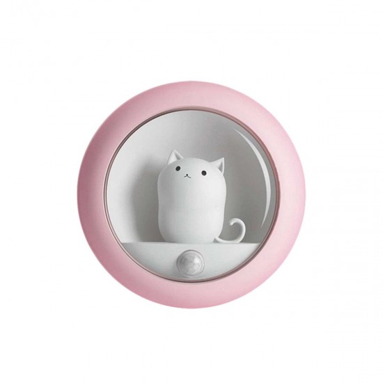 LED Night Light Cat Cabinet Magnetic Rechargeable Hanging Lamp Bedside Table Room