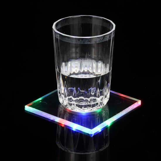 LED Night Light Color Bottle Cup Mat Sticker Club Cocktail Party Pad Holder Square LED Night Light Color Bottle Cup Mat Sticker Club Cocktail Party Pad Holder Square