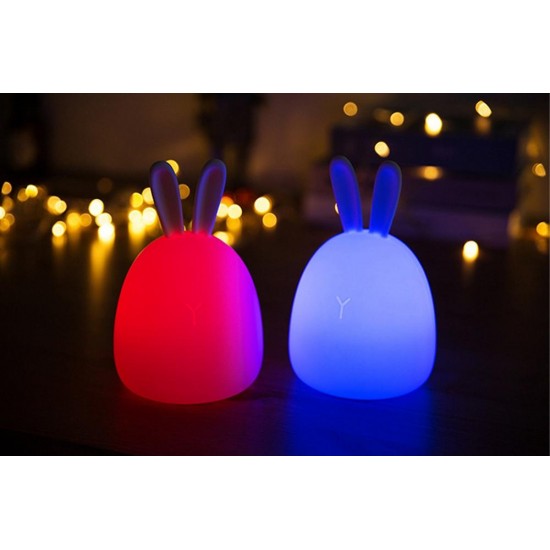 1W USB Rabbit LED Night Light Silicone Pat Control Multicolor for Children Baby Moon Lamp 1W USB Rabbit LED Night Light Silicone Pat Control Multicolor for Children Baby Moon Lamp