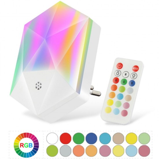 RGB LED Remote Control Dimmable Plug-in Night Light Home Stair Hallway Kitchen Bedroom RGB LED Remote Control Dimmable Plug-in Night Light Home Stair Hallway Kitchen Bedroom