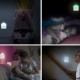 RGB LED Remote Control Dimmable Plug-in Night Light Home Stair Hallway Kitchen Bedroom