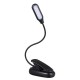 USB Rechargeable Flexible 1W 5 LED Clip Reading Night Light 3 Brightness Modes Table Lamp