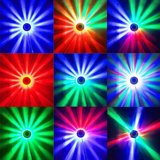 Mini 48LED 5W RGB Laser Projector Lighting Disco Stage Light Bar DJ Sound Background Wall Light Christmas Party Lamp