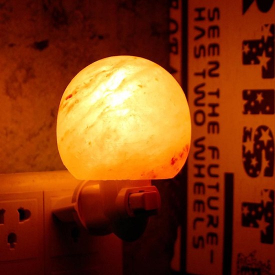 Mini Cute Hand Carved Natural Crystal Himalayan Salt Night Light Wall Lamp Gift
