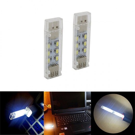 Mini USB 12 LED Double Sided Night Light Reading Lamp for Computer Laptop PC Notebook Power Bank