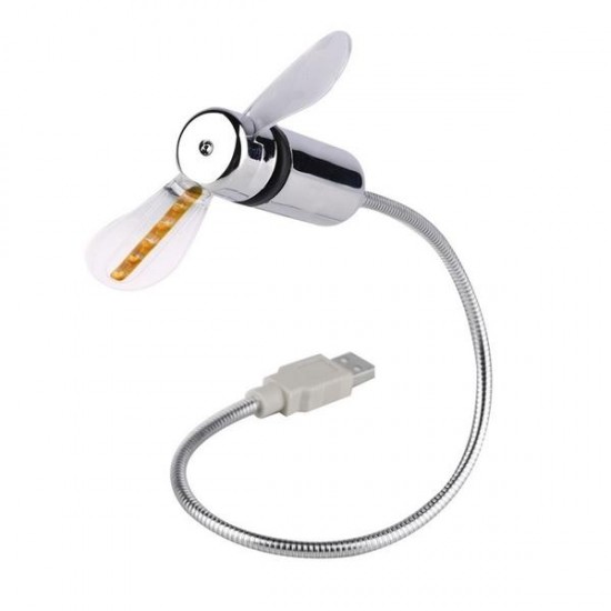 Mini USB Flexible Gooseneck LED Fan Light For PC Laptop