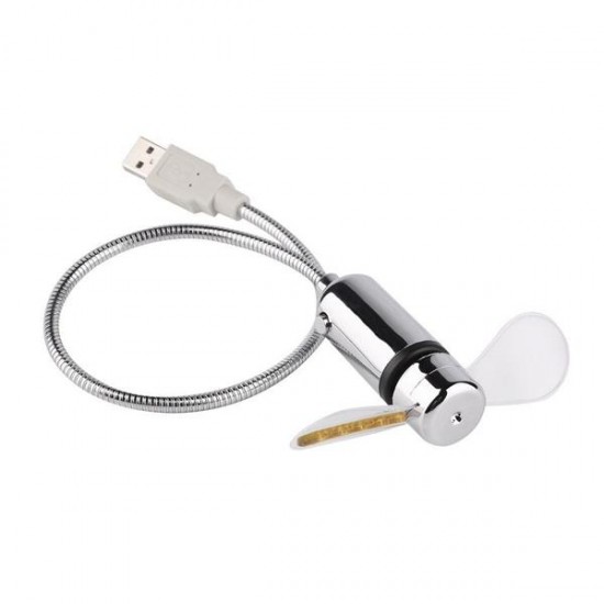 Mini USB Flexible Gooseneck LED Fan Light For PC Laptop