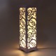 Modern LED Desk Table Lamp Classic Wooden Bedside Light Hollow Carved Decoration