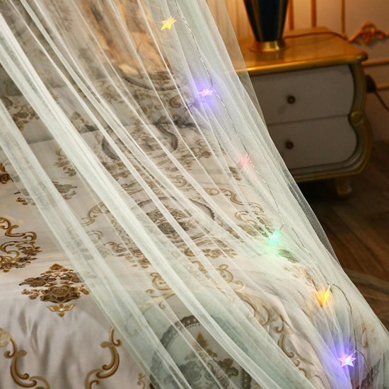 Mosquito Net Bedding Lace LED Light Princess Dome Mesh Bed Canopy Bedroom Decor Mosquito Net Bedding Lace LED Light Princess Dome Mesh Bed Canopy Bedroom Decor
