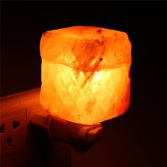 Natural Crystal Himalayan Glow Hand Carved Crystal Salt Night Lamp Wall Light AC110-240V