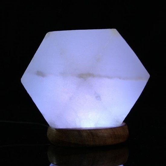 Natural Crystal USB Salt Lamp Colorful LED Night Light Decor