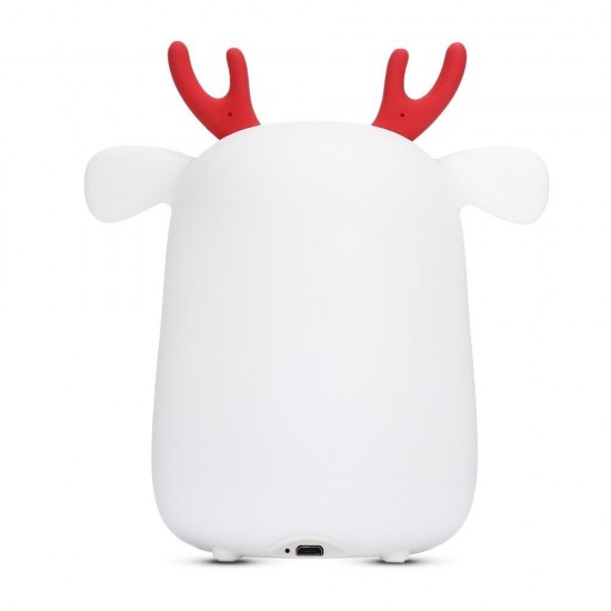 Novel Cute LED Rechargeable Silicone Deer Night Light Tap Control Bedroom Home Decor Lamp Kids Gift Novel Cute LED Rechargeable Silicone Deer Night Light Tap Control Bedroom Home Decor Lamp Kids Gift