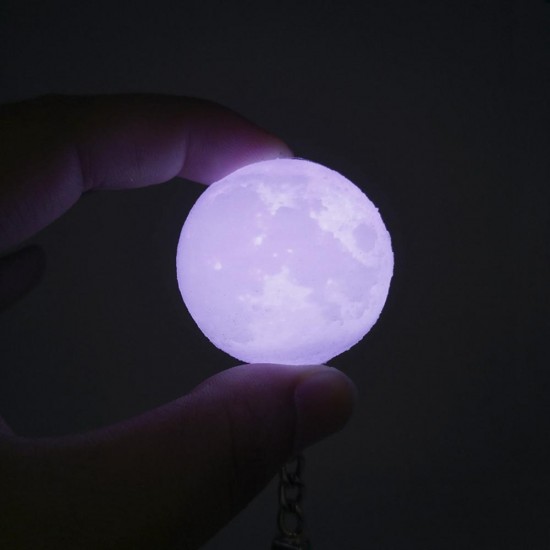 Portable Moon Light 3D Printing Keychain Colorful LED Night Lamp Creative Battery Powered Bag Decor Portable Moon Light 3D Printing Keychain Colorful LED Night Lamp Creative Battery Powered Bag Decor