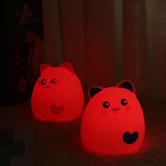 RGB Cat Silicone LED Touch Sensor Light Cute Cartoon Night Lamp Children Bedroom RGB Cat Silicone LED Touch Sensor Light Cute Cartoon Night Lamp Children Bedroom