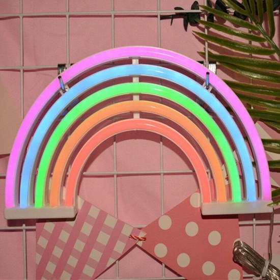 Rainbow Neon Sign Light Bar Pub Store Display Neon Light Wall Window Decor Christmas Decorations Clearance Christmas Lights