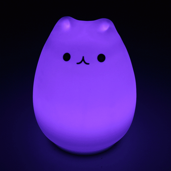 Rechargeable Color Changeable Silicone LED Sensitive Tap Control Night Light for Home