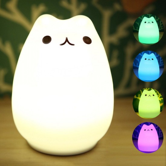 Rechargeable Color Changeable Silicone LED Sensitive Tap Control Night Light for Home Rechargeable Color Changeable Silicone LED Sensitive Tap Control Night Light for Home
