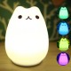 Rechargeable Color Changeable Silicone LED Sensitive Tap Control Night Light for Home Rechargeable Color Changeable Silicone LED Sensitive Tap Control Night Light for Home
