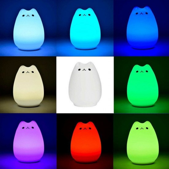 Rechargeable Color Changeable Silicone LED Sensitive Tap Control Night Light for Home Rechargeable Color Changeable Silicone LED Sensitive Tap Control Night Light for Home