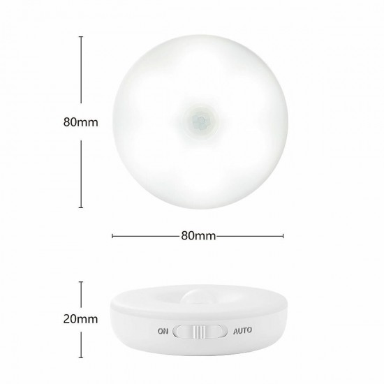 Rechargeable Cordless PIR Motion Sensor LED Night Light Lamp Wardrobe Bedside