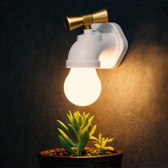 Rechargeable Water Tap Shape LED Night Light Sound Control Home Wall Decor Gift Rechargeable Water Tap Shape LED Night Light Sound Control Home Wall Decor Gift