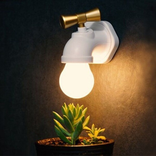 Rechargeable Water Tap Shape LED Night Light Sound Control Home Wall Decor Gift