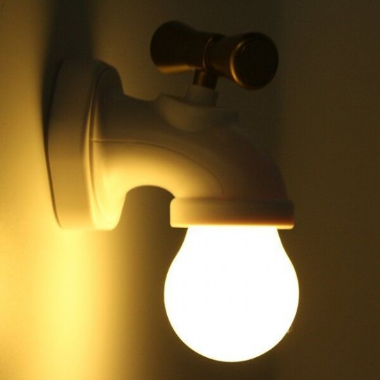 Rechargeable Water Tap Shape LED Night Light Sound Control Home Wall Decor Gift Rechargeable Water Tap Shape LED Night Light Sound Control Home Wall Decor Gift