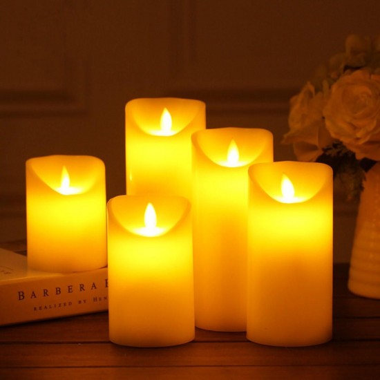 Romantic Electronic LED Flameless Flickering Simulation Candle Night Light 11.5*7.5cm