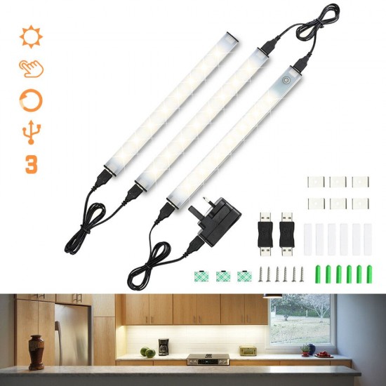3PCS 80 LED Cabinet Light SMD2835 USB Touch Dimmable Home Room Closet Bar Lamp EU Plug 3PCS 80 LED Cabinet Light SMD2835 USB Touch Dimmable Home Room Closet Bar Lamp EU Plug