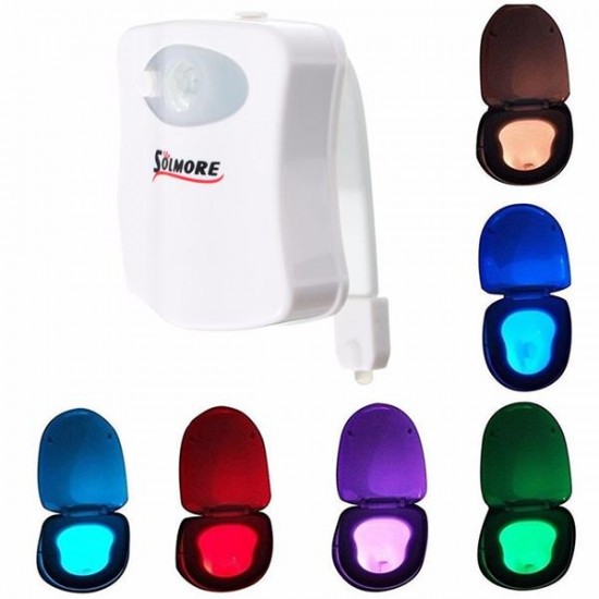 Body Motion Sensor Activated 8 Colors LED Toilet Night Light Bathroom Lamp