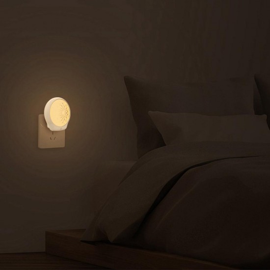 Smart Light Sensor LED Plug-in Wall Night Lamp Flower Pattern Lighitng for Home Bedroom AC100-240V