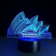 Sydney Opera House 3D Night Light 7 Color LED Touch Switch Table Lamp Xmas Gift Decor