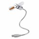 USB Mini Flexible Fan Clock with LED Light For PC Laptop