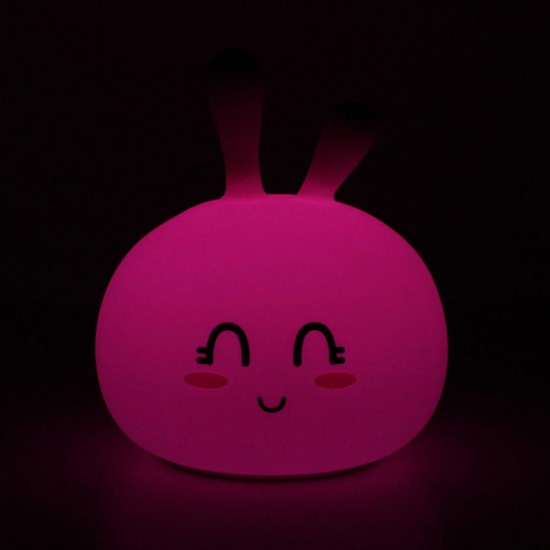 USB RGB Rechargeable Cute Silicone LED Night Light Tap Touch Atmostphere Light for Kid Sleeping